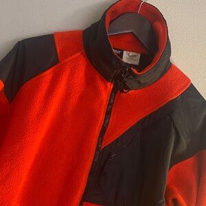 Marmot Men's VTG Red and Black Fleece Full Zip Multiple Pockets Jacket. Large